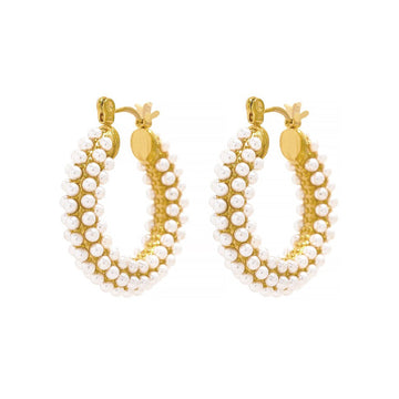 Pearls Hoop  Earrings