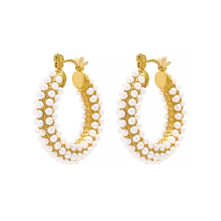 Pearls Hoop  Earrings