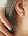 Mother of Pearl Heart Earrings