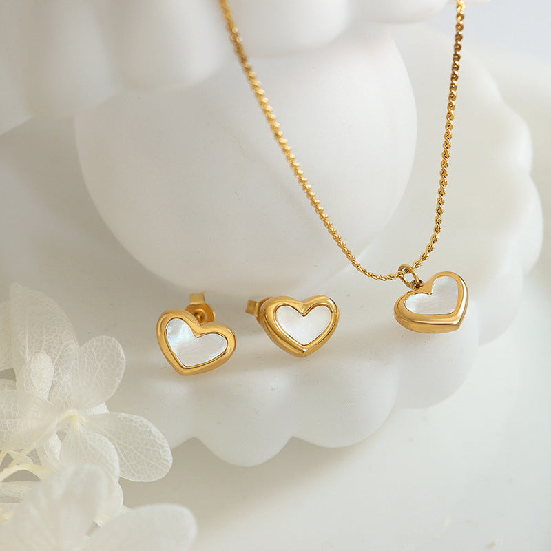 Mother of Pearl Heart Earrings