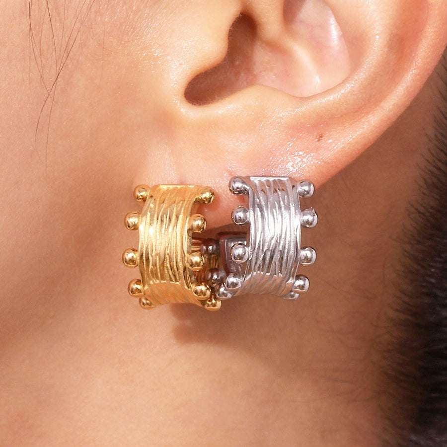 Textured Band Earrings