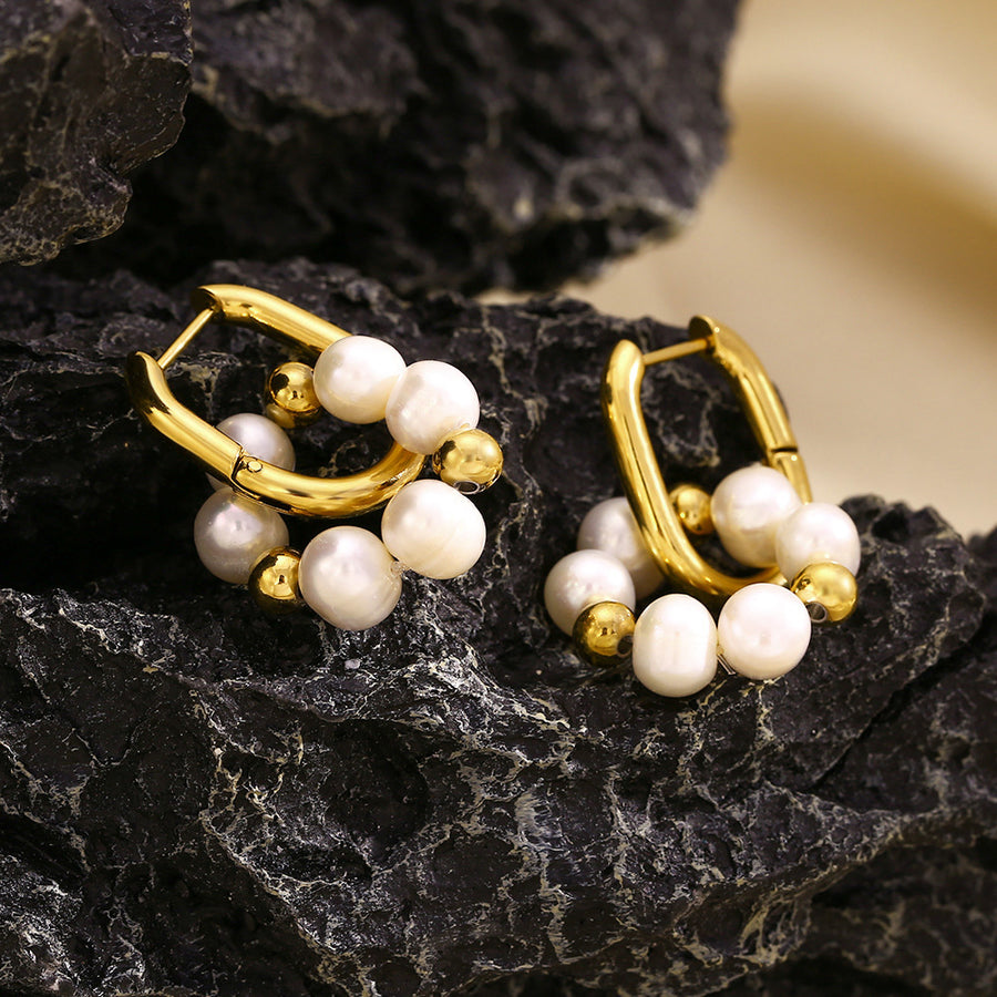 Earrings With Pearl Pendant